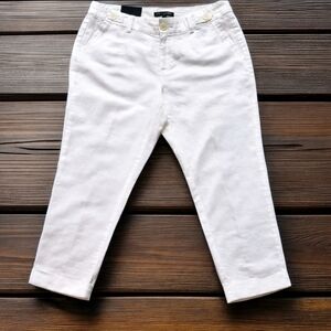 NWT Banana Republic Linen Blend Cuffed Crop Size 6P Color white